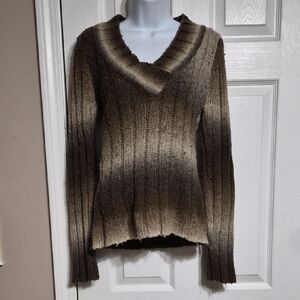 Arizona Jean Company Ombre Brown V-Neck Sweater